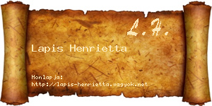 Lapis Henrietta névjegykártya
